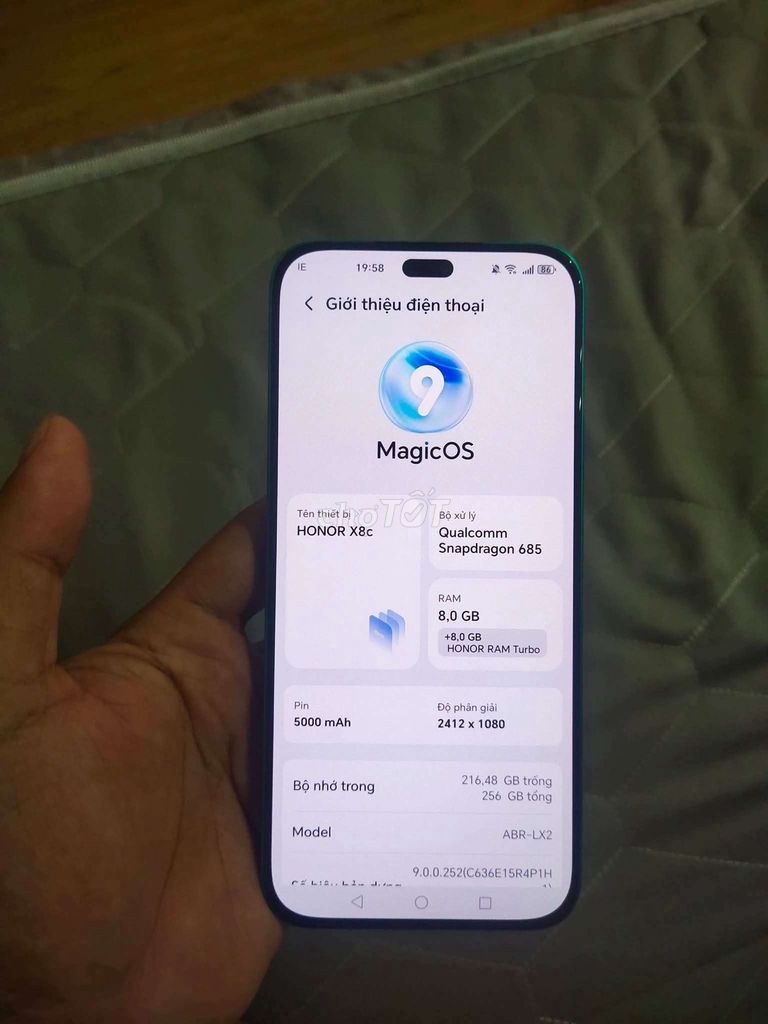 Honor X8c 8GB/256GB Xanh 99%. Mua bán Điện thoại tại Quận Cầu Giấy Hà Nội được đăng bởi Quang Học hình 1