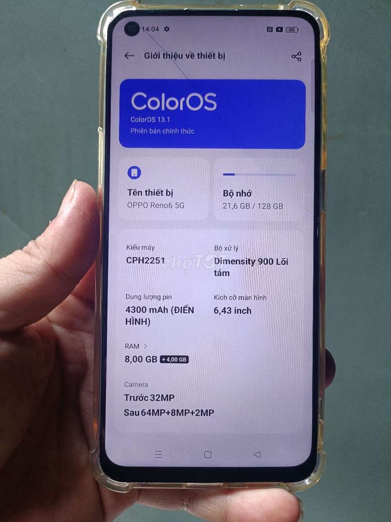 OPPO Reno 6 5G 128GB Xanh lá. Mua bán Điện thoại tại Quận 8 Tp Hồ Chí Minh được đăng bởi lê lam hình 1