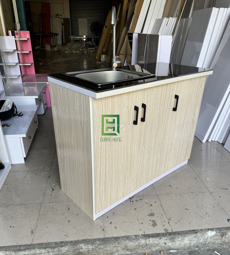 Tủ bếp Nhựa Đài Loan Vân gỗ 80cm. Mua bán Tủ, kệ gia đình tại Quận 6 Tp Hồ Chí Minh được đăng bởi Nội Thất Quang Hùng TD hình 1