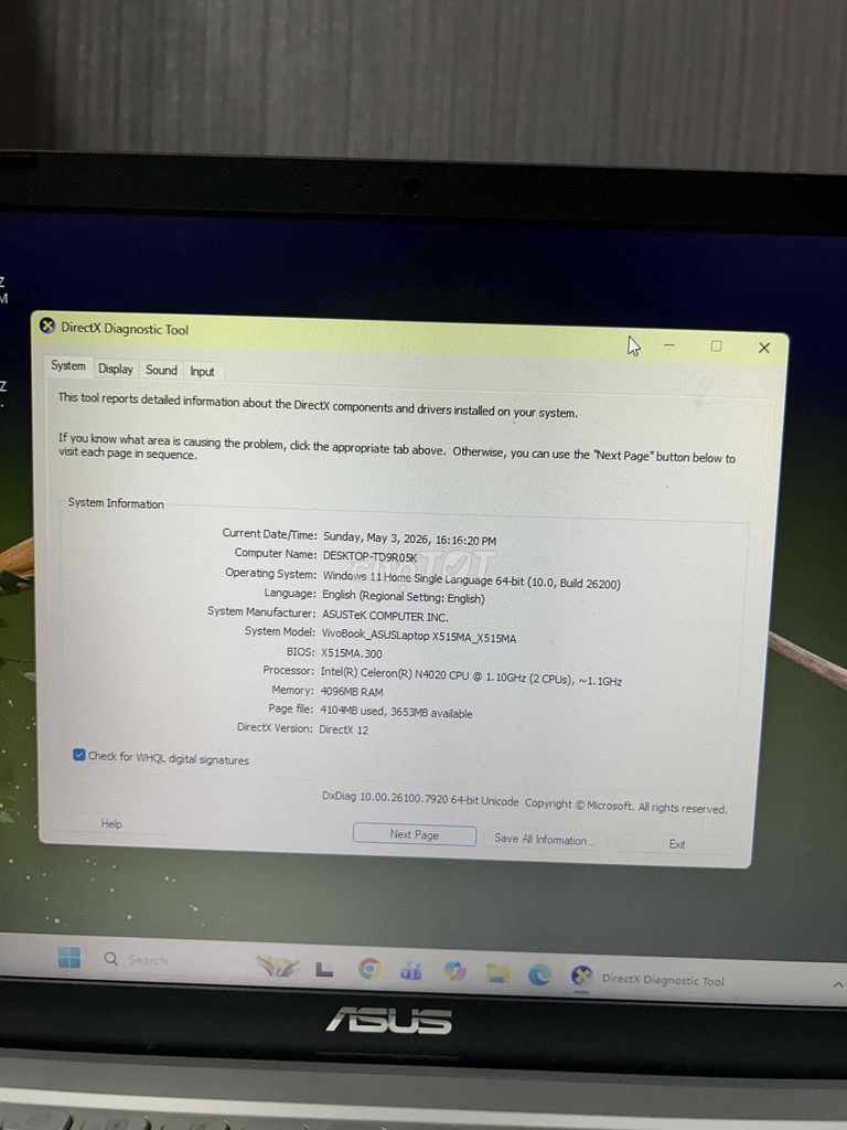ASUS X515MA Celeron N4020 4GB. Mua bán Laptop tại Quận 11 Tp Hồ Chí Minh được đăng bởi Đào Văn Hợi hình 1