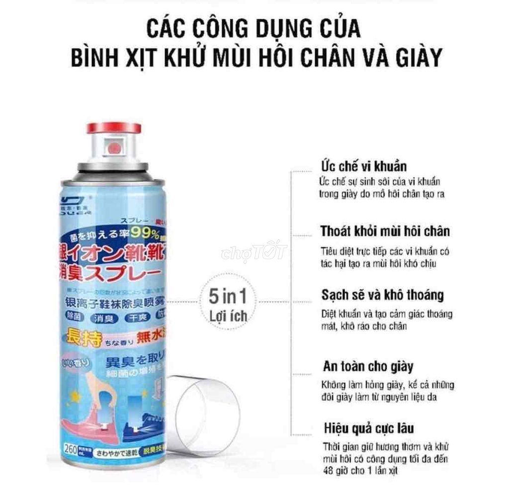 bình xịt giày chống hôi chân