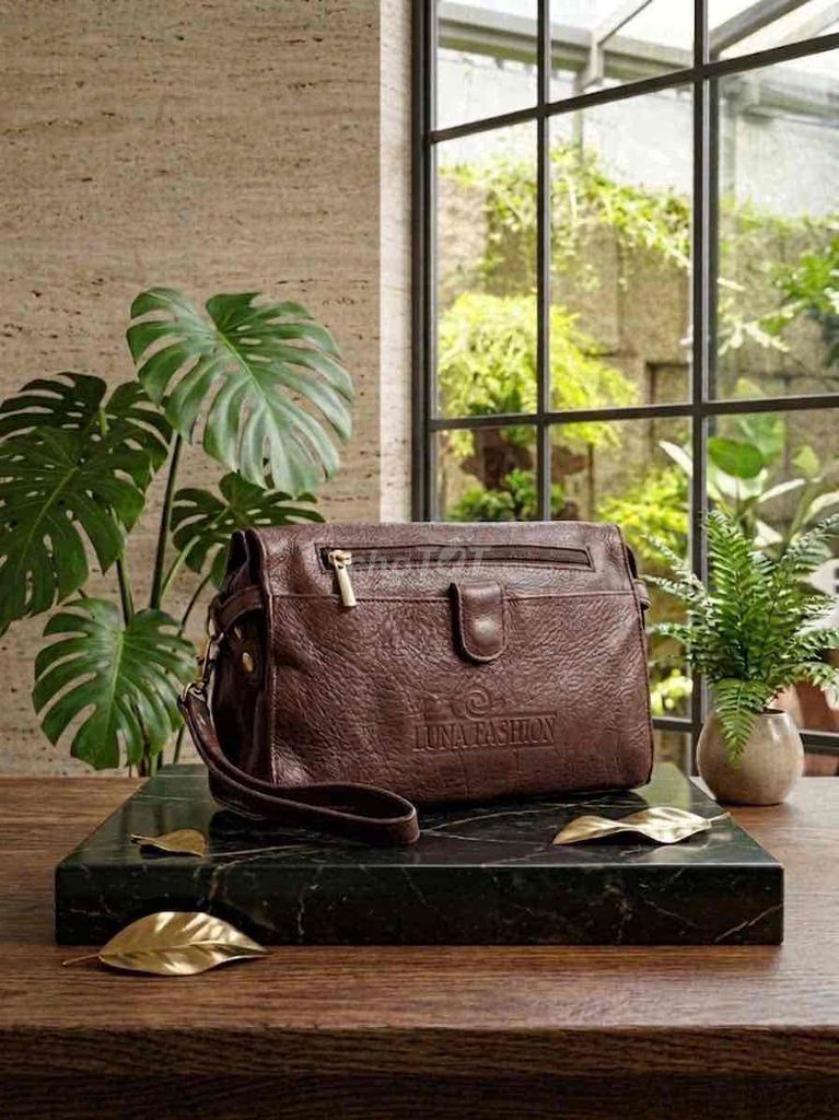 Túi Clutch Luna Fashion Da Nâu. Mua bán Túi xách tại Huyện Nhà Bè Tp Hồ Chí Minh được đăng bởi túi xách nam nữ đồ si da thật hình 1