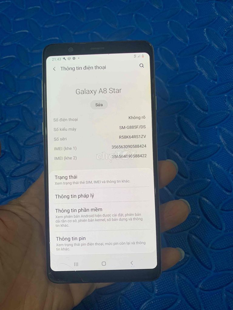 Bán Samsung A8star zin xấu