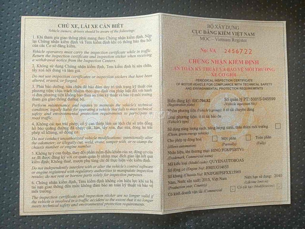 xe tải hino 15 tấn. sx 2015. Mua bán Xe tải, xe ben tại Thành phố Thuận An Bình Dương được đăng bởi PHƯƠNG XE TẢI hình 6