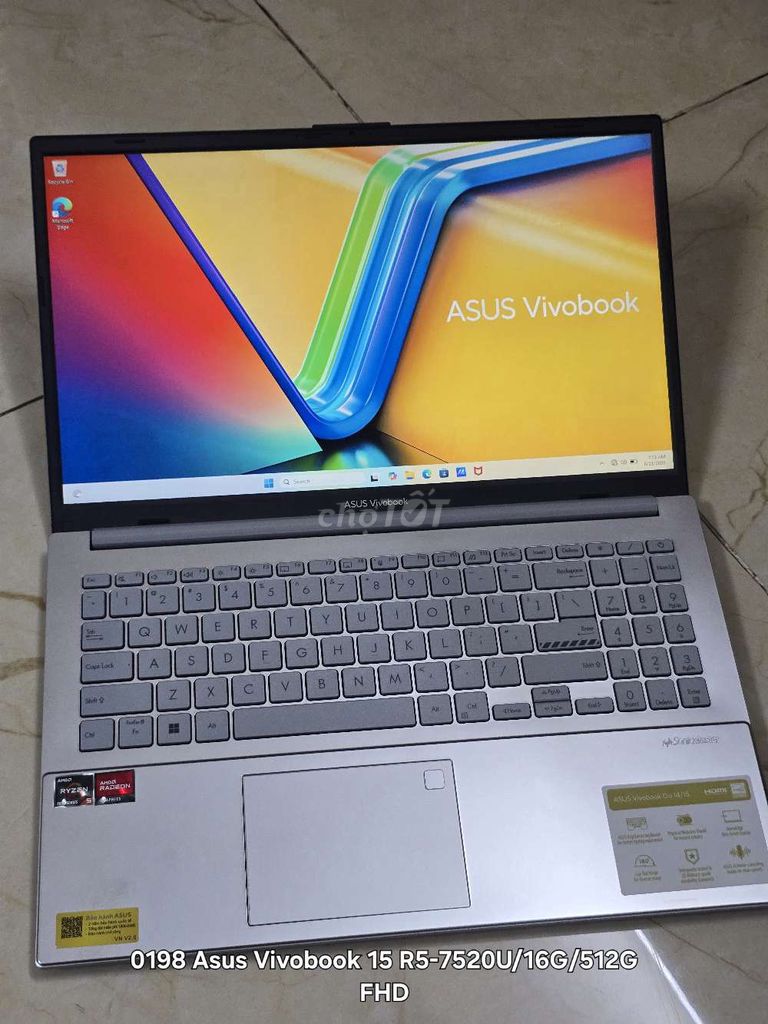 0198 Asus Vivobook 15 R5-7520U/16G/512G FHD. Mua bán Laptop tại Quận Bình Tân Tp Hồ Chí Minh được đăng bởi T D Laptop hình 1