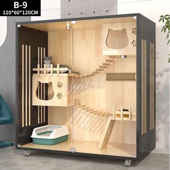 Chuồng mèo Gỗ Vàng, Đen 120x60x120cm. Mua bán Phụ kiện, Thức ăn, Dịch vụ tại Huyện Hóc Môn Tp Hồ Chí Minh được đăng bởi le thành thật hình 1