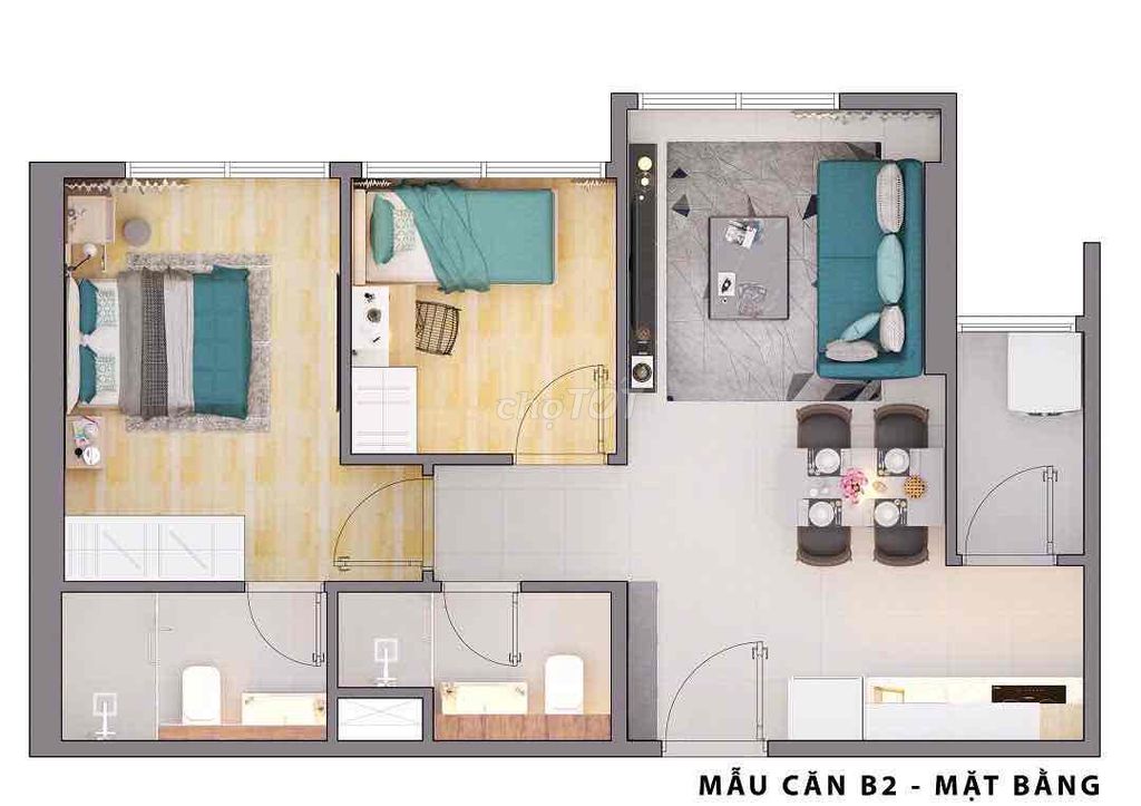 🏡 SHARE 1 PHÒNG NGỦ + 1 WC RIÊNG | CĂN HỘ 2PN – 2WC | ƯU TIÊN NỮ