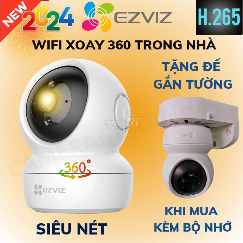 Camera IP EZVIZ C6N Pro 3MP Xoay 360 độ Trắng. Mua bán Máy ảnh, Máy quay tại Quận Hoàng Mai Hà Nội được đăng bởi Phân phối và lắp đặt Camêra Khoá cửa Vân tay hình 1