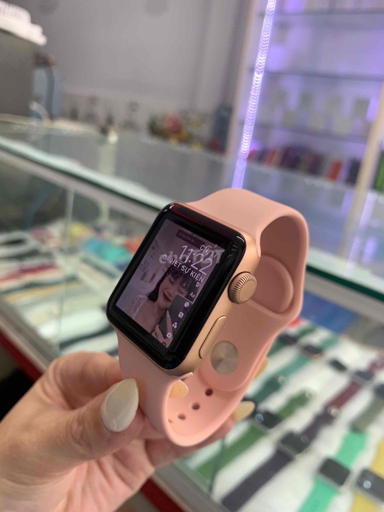 applewatch sr3:38mm pink bánh bèo pin 100%