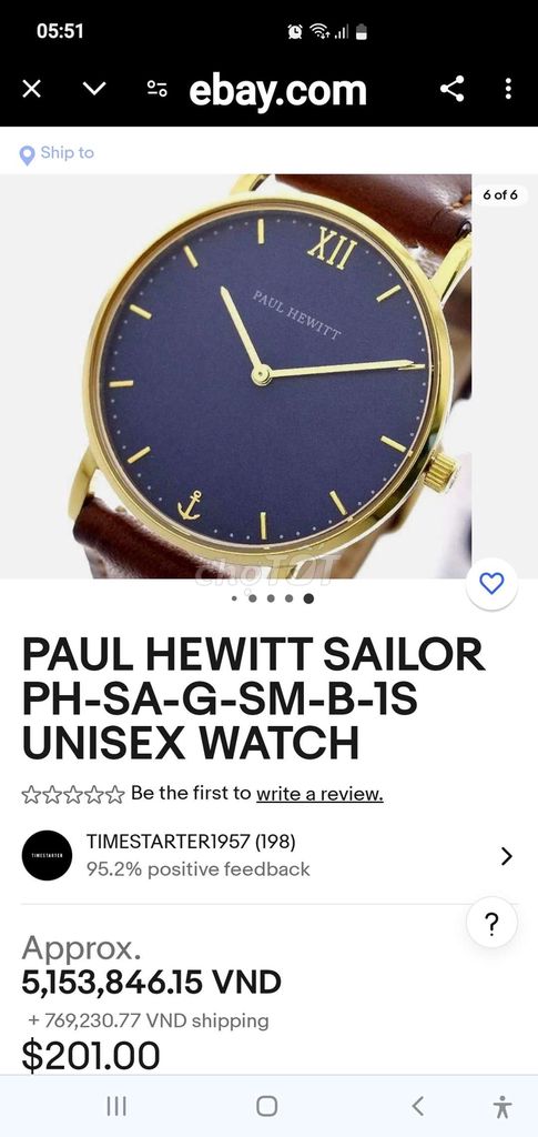 Đồng hồ Unisex Đức Paul Hewitt