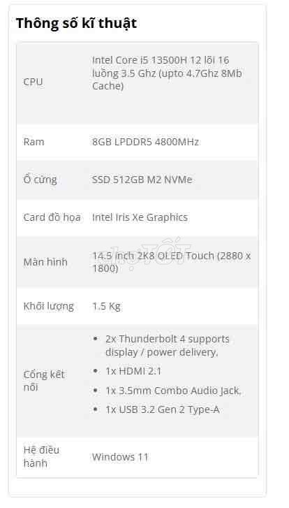 Dell XPS 14 i5-13500H 14.5 inch 8GB/512GB Like New. Mua bán Laptop tại Thành phố Biên Hòa Đồng Nai được đăng bởi Anh Thư hình 1