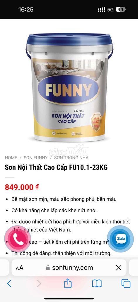 thanh lý sơn nội thất Funny sơn 1 lần là mượt. Mua bán Đồ chuyên dụng, Giống nuôi trồng tại Quận Sơn Trà Đà Nẵng được đăng bởi Thanh hưng hình 1