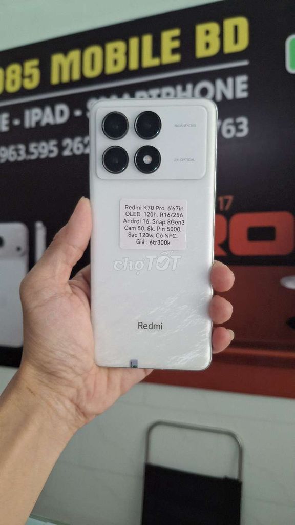 Xiaomi Redmi K70 Pro 16GB/256GB Trắng. Mua bán Điện thoại tại Thành phố Thủ Dầu Một Bình Dương được đăng bởi TTMobileBD hình 1