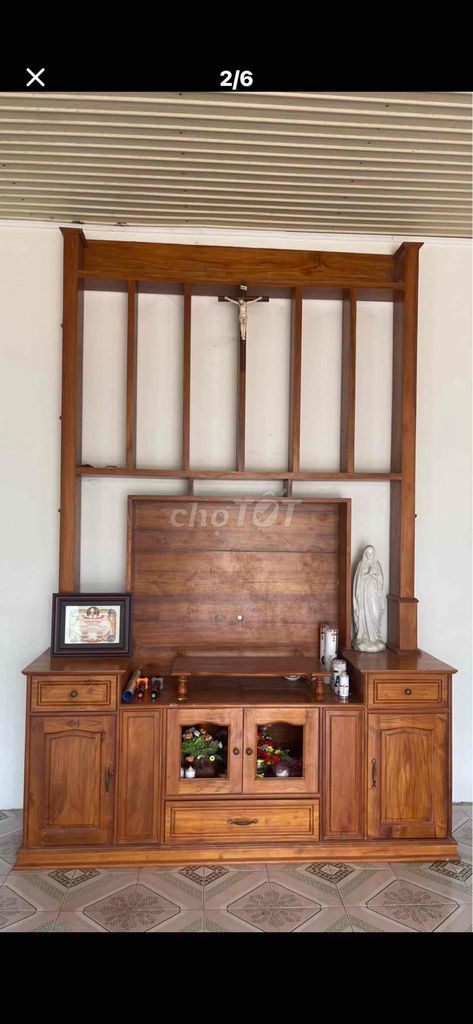 Kệ tivi kiêm vách ngăn Gỗ Teak ( giá tị) gỗ hiếm. Mua bán Tủ, kệ gia đình tại Huyện Vĩnh Thạnh Cần Thơ được đăng bởi Hoàng Phạm hình 1