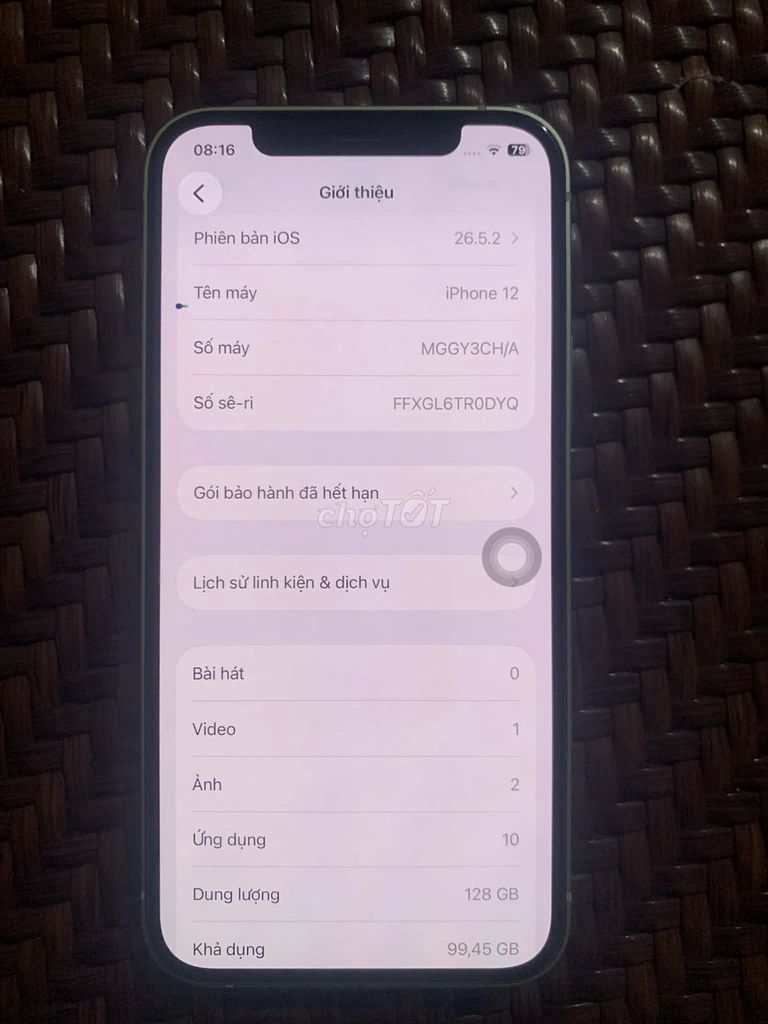 Apple iPhone 12 128GB Xanh lá 76%. Mua bán Điện thoại tại Huyện Đan Phượng Hà Nội được đăng bởi Nguyen Huu Tinh hình 1