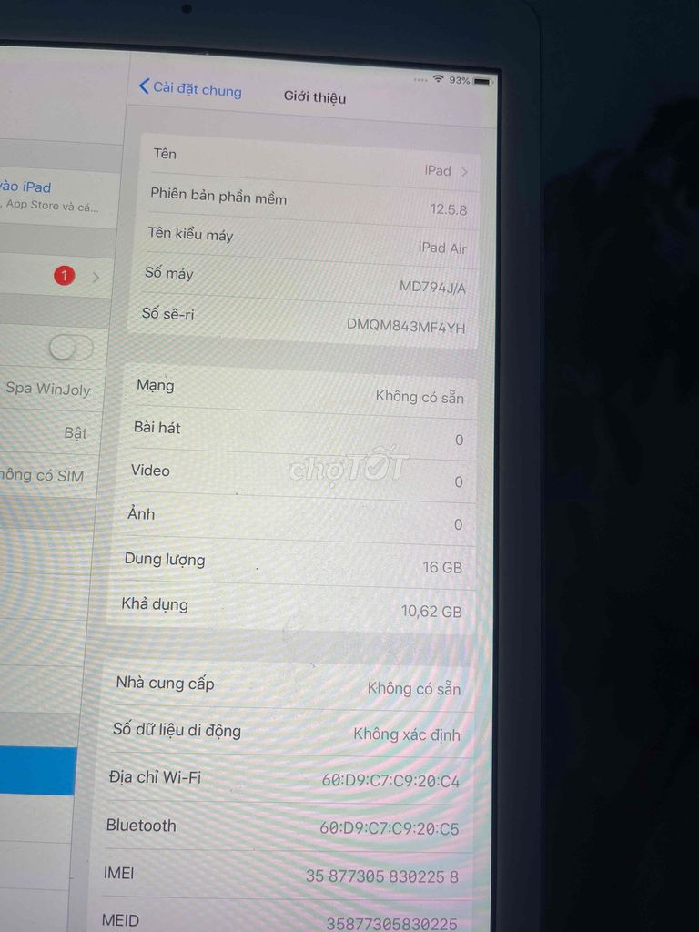 Apple iPad Air 1 16GB Bạc 4G. Mua bán Máy tính bảng tại Quận 8 Tp Hồ Chí Minh được đăng bởi Lâm Khang hình 1