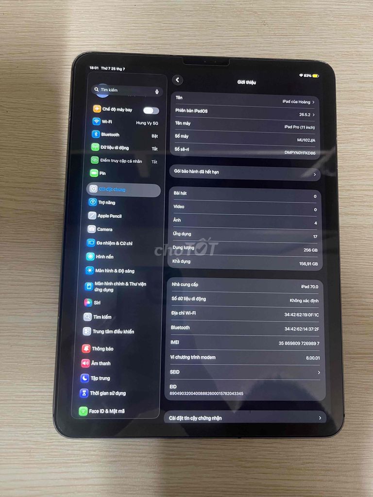 Apple iPad Pro 2018 256GB Xám. Mua bán Máy tính bảng tại Quận Long Biên Hà Nội được đăng bởi Hoàng Phạm hình 1