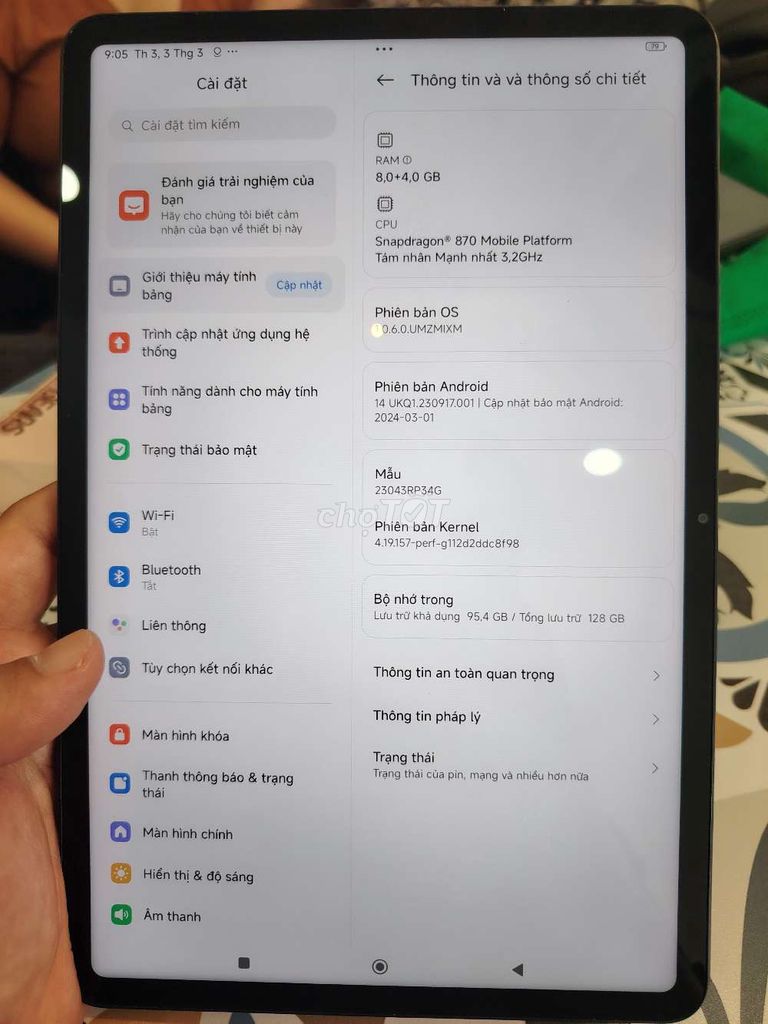 Xiaomi Pad 6 8GB/128GB. Mua bán Máy tính bảng tại Huyện Bình Chánh Tp Hồ Chí Minh được đăng bởi phùng lộc hình 1