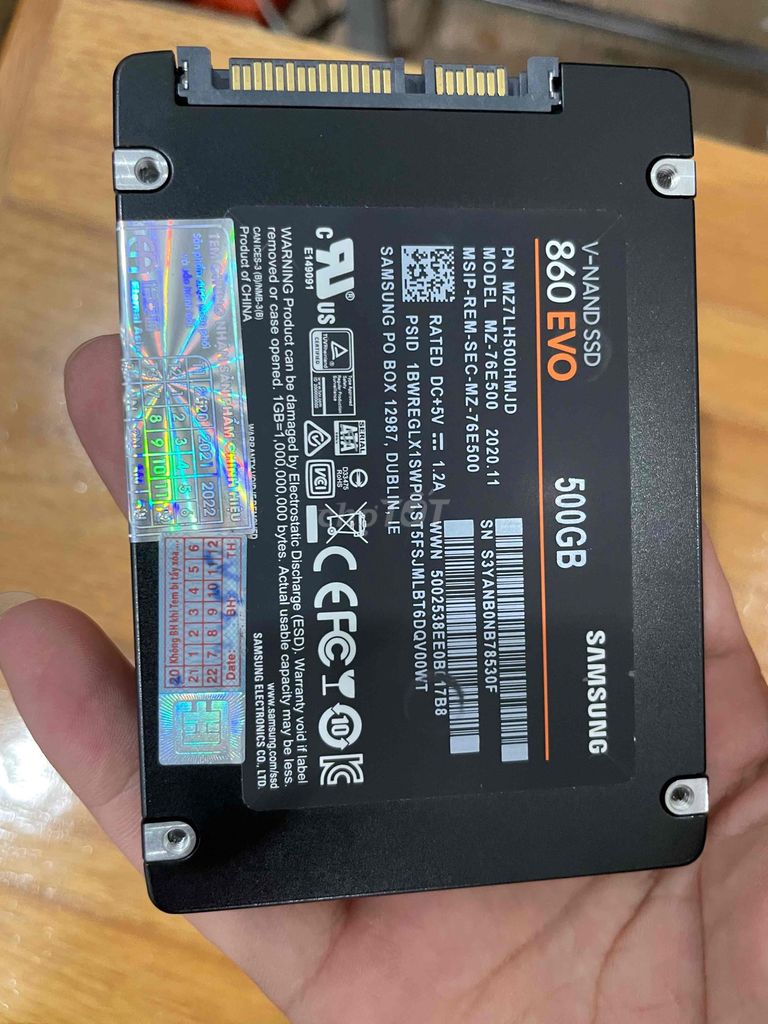 Ổ cứng SSD Samsung 860 EVO 500GB. Mua bán Linh kiện (RAM, Card...) tại Quận Ngũ Hành Sơn Đà Nẵng được đăng bởi Lieu Nguyen hình 1
