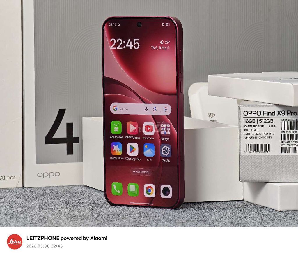 OPPO Find X9 Pro 16GB/512GB Đỏ 99,9% fullbox có gl. Mua bán Điện thoại tại Quận 7 Tp Hồ Chí Minh được đăng bởi TMH hình 1