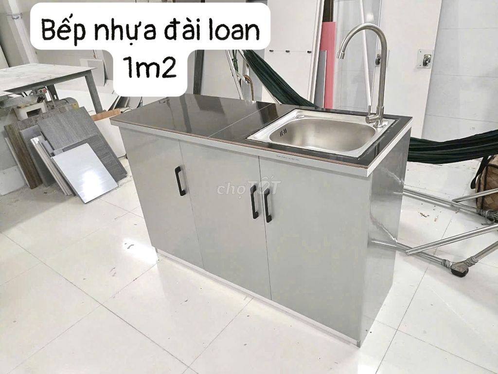 Bếp nhựa 1m2 màu xám phối đen #new miễn ship