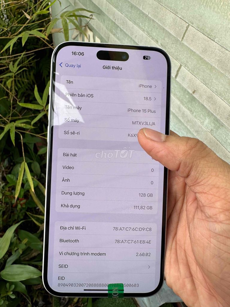 iPhone 15 Plus 128GB Trắng. Mua bán Điện thoại tại Thành phố Bến Tre Bến Tre được đăng bởi Máy tính Chí Lãm hình 1