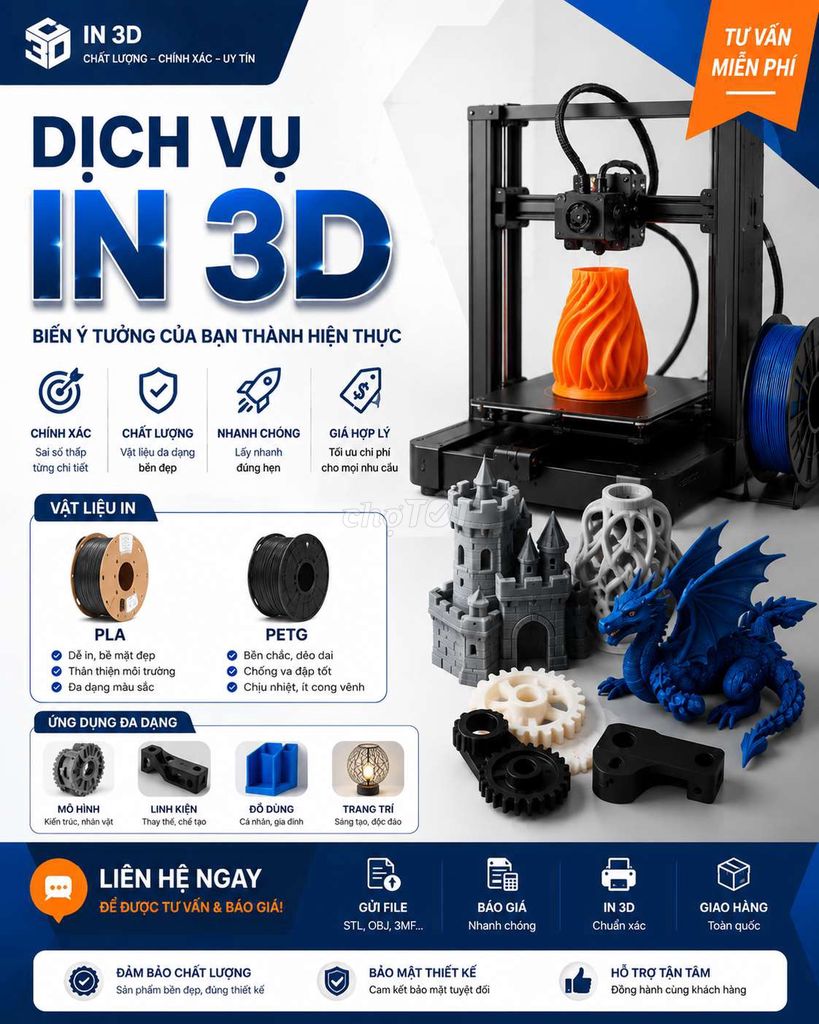 Dịch vụ in 3D theo yêu cầu, giá hợp lý . Dịch vụ tại Quận Bắc Từ Liêm Hà Nội được đăng bởi Quoc Dat Tran hình 1