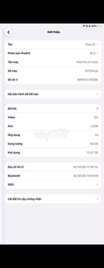 Apple iPad Pro 11 inch 2018 Wifi Bạc. Mua bán Máy tính bảng tại Thành phố Biên Hòa Đồng Nai được đăng bởi Nguyễn văn thanh hình 1