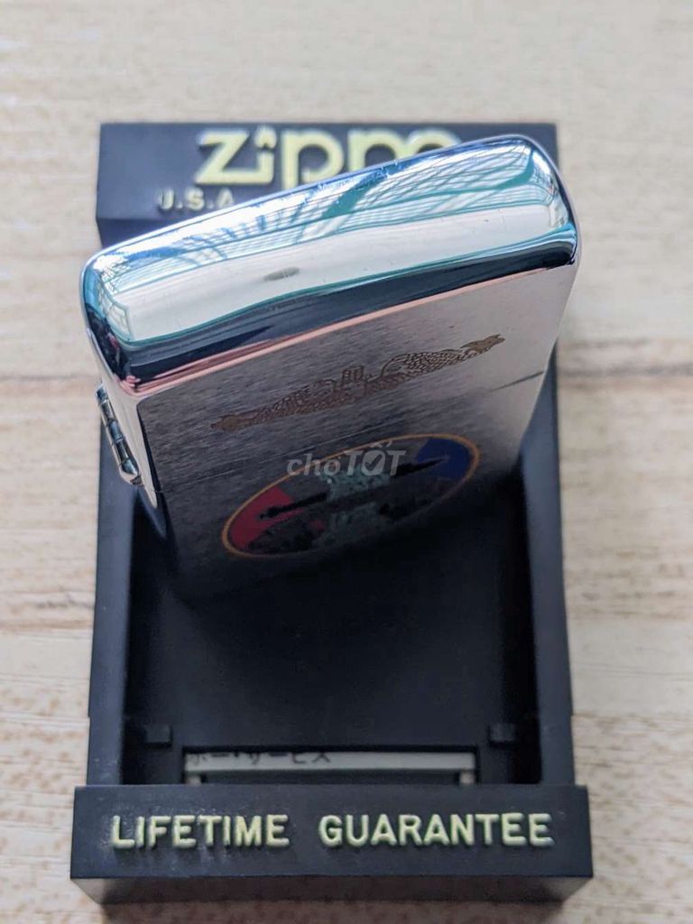 Zippo Chrome phay xước 1995 chính hãng