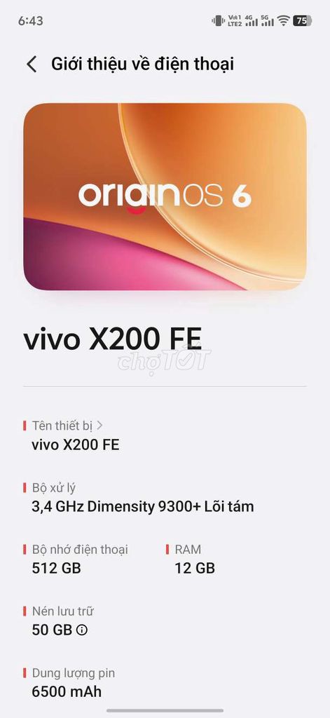Vivo X200 FE 512GB Trắng. Mua bán Điện thoại tại Quận Dương Kinh Hải Phòng được đăng bởi Văn Duy hình 1