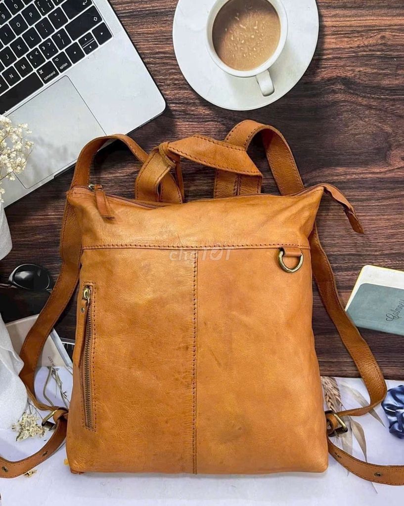 Balo Da bò Nâu Indonesia Unisex Đã sử dụng. Mua bán Túi xách tại Quận Gò Vấp Tp Hồ Chí Minh được đăng bởi Anh Ba  Hàng hiệu tuyển Chuyên bán Online uy tín hình 1