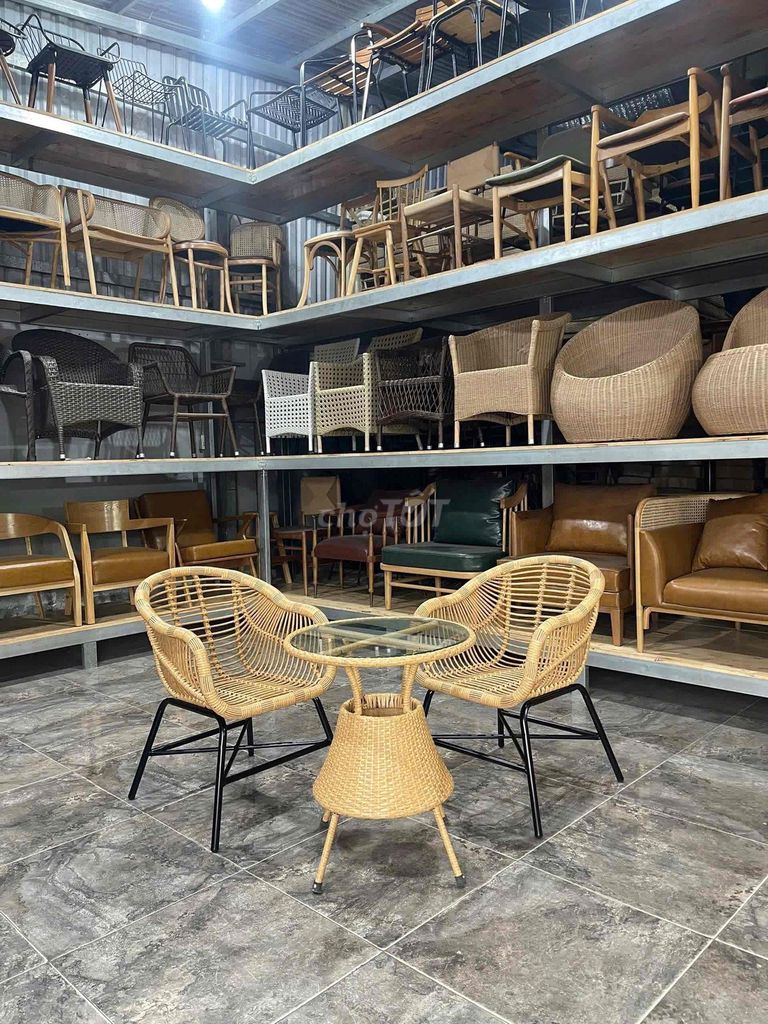 Bộ bàn ghế caffe ban công vàng mây ngoài trời. Mua bán Bàn ghế tại Quận 12 Tp Hồ Chí Minh được đăng bởi Xưởng Sản Xuất Bàn Ghế CaFe Giá Sỉ hình 1