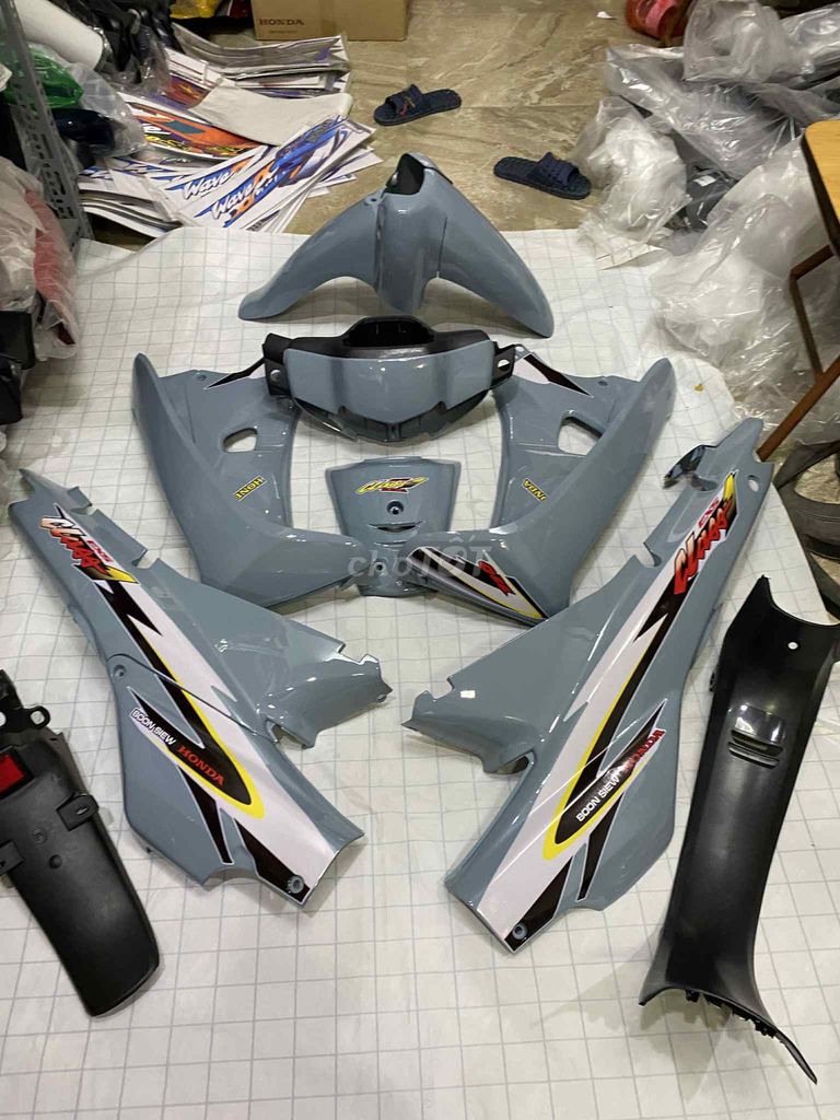 Bộ nhựa dàn áo Wave alpha 2 bóng màu Xanh Xi Măng. Mua bán Phụ tùng xe tại Quận Cầu Giấy Hà Nội được đăng bởi Nguyễn Quang Huy hình 1