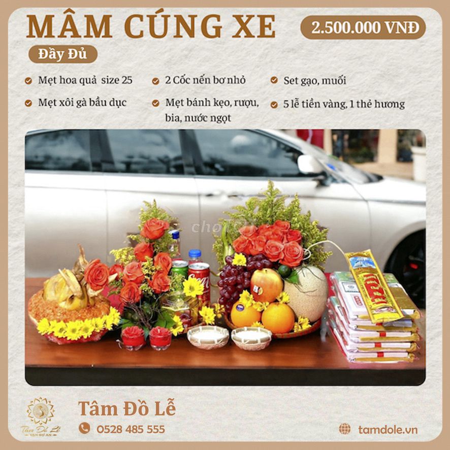 Dịch vụ Mâm Lễ Cúng Xe  - Tâm Đồ Lễ