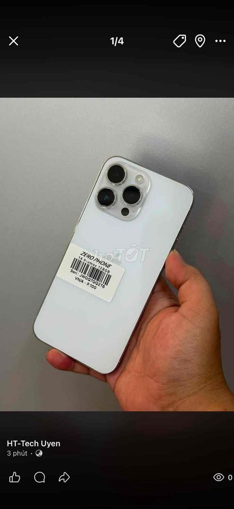 Apple iPhone 14 Pro Max 128GB Bạc Like New. Mua bán Điện thoại tại Thành phố Biên Hòa Đồng Nai được đăng bởi Uyên Phạm hình 1
