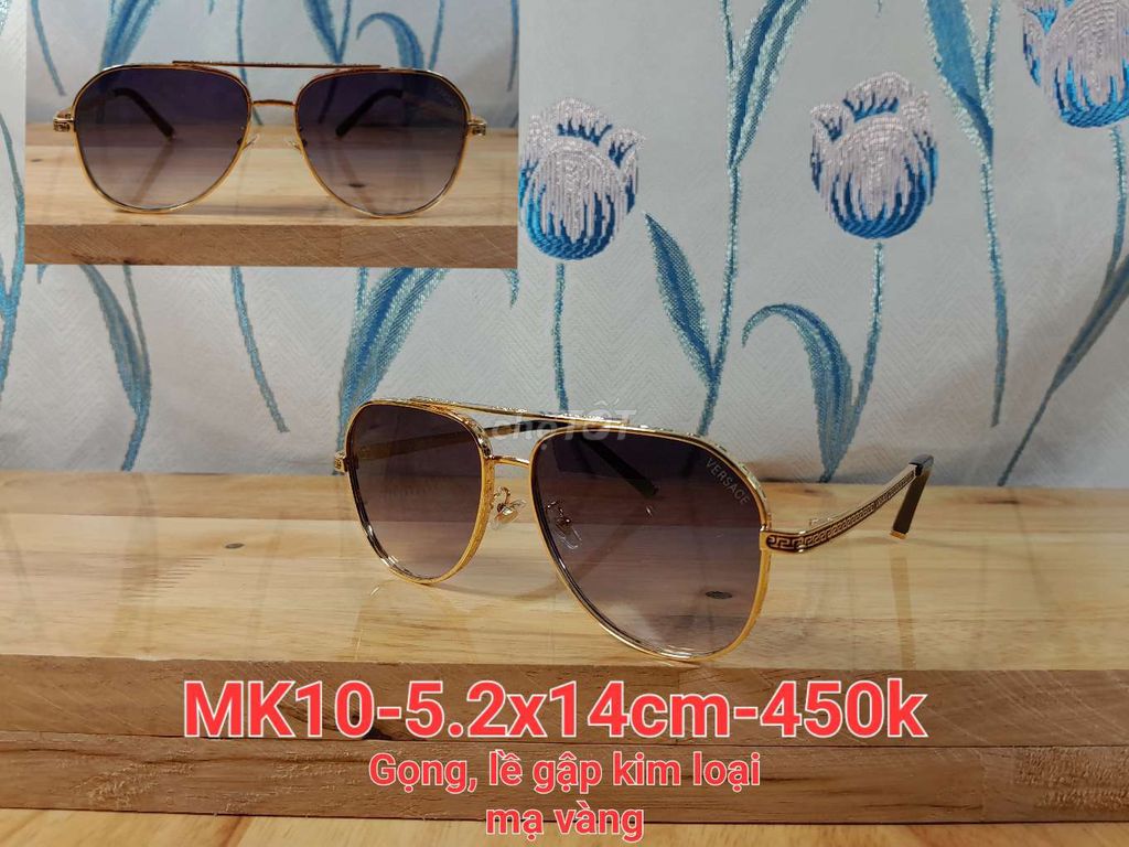 Mắt kính Versace thủy tinh mạ vàng MK10