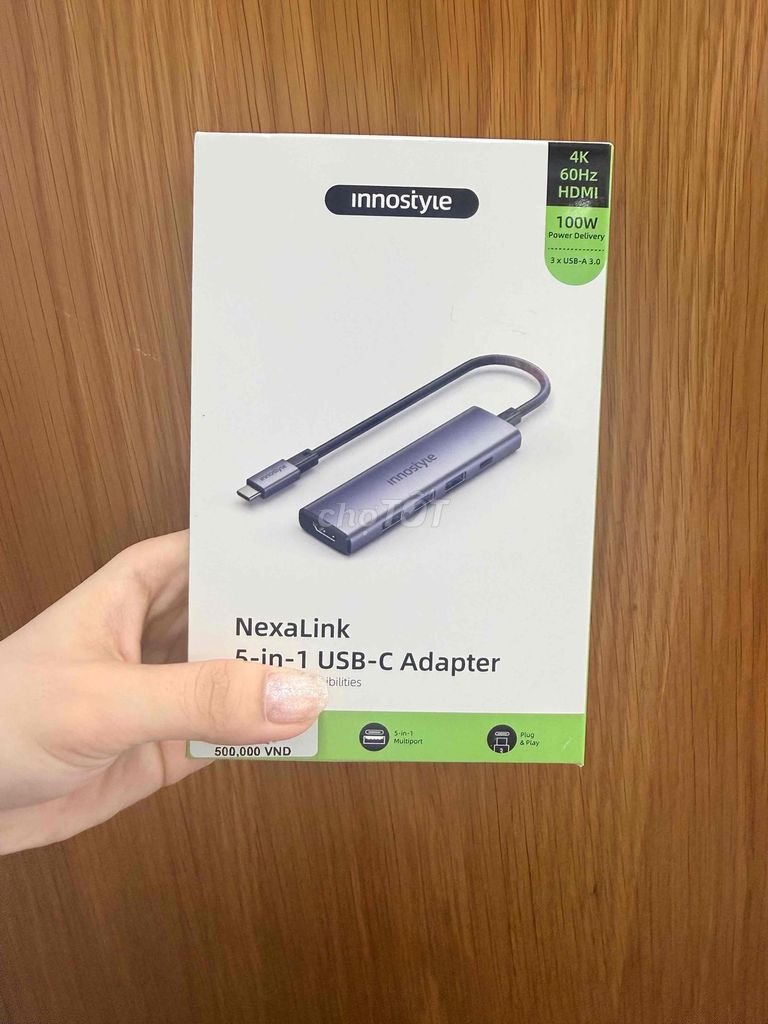 Cổng chuyển USB-C Innostyle NexaLink 5-in-1 Xám. Mua bán Phụ kiện (Màn hình, Chuột...) tại Quận Ninh Kiều Cần Thơ được đăng bởi Minh Phát hình 1