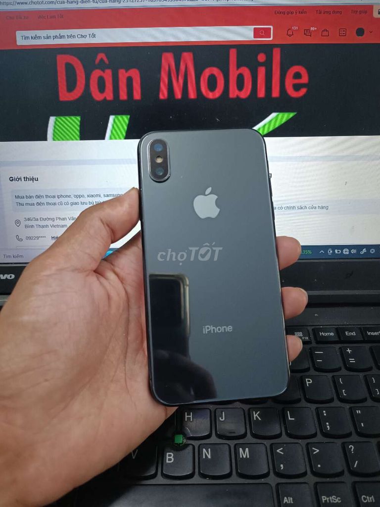 IPHONE X 256GB MÁY QUỐC TẾ FULL CN PIN 100. Mua bán Điện thoại tại Quận Bình Thạnh Tp Hồ Chí Minh được đăng bởi Dân Mobile hình 1
