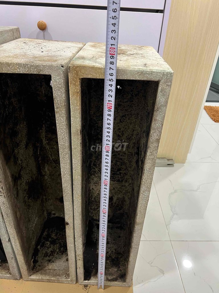 Bộ 3 chậu xi măng 80x20x30 (D-R-C) tặng 25kg đất