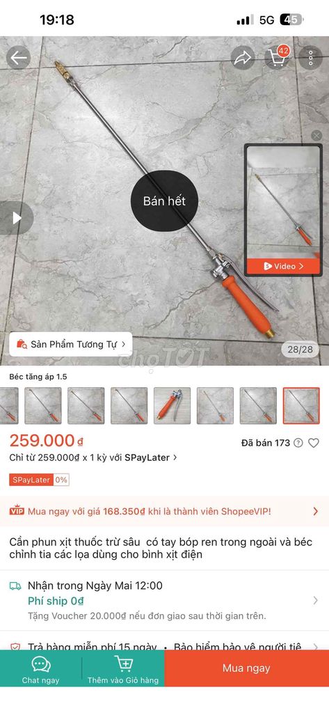 Cần phun thuốc trừ sâu Kim loại. Mua bán Đồ chuyên dụng, Giống nuôi trồng tại Huyện Hóc Môn Tp Hồ Chí Minh được đăng bởi Tạp Hoá Shopee hình 1