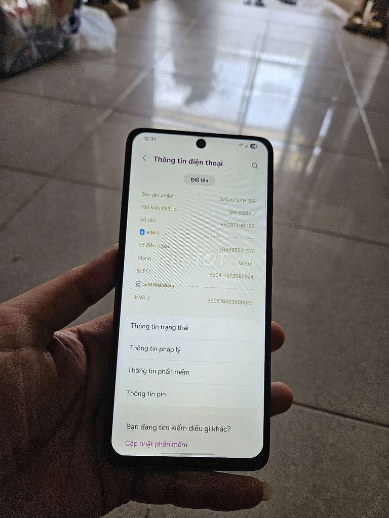 S21 Plus 2 sim full, đã thay màn. Mua bán Điện thoại tại Quận 12 Tp Hồ Chí Minh được đăng bởi Kent hình 1