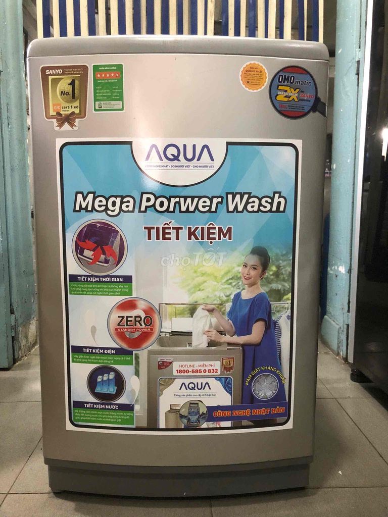 Máy giặt Aqua 7kg zin đẹp giặt vắt êm bền mới 80%