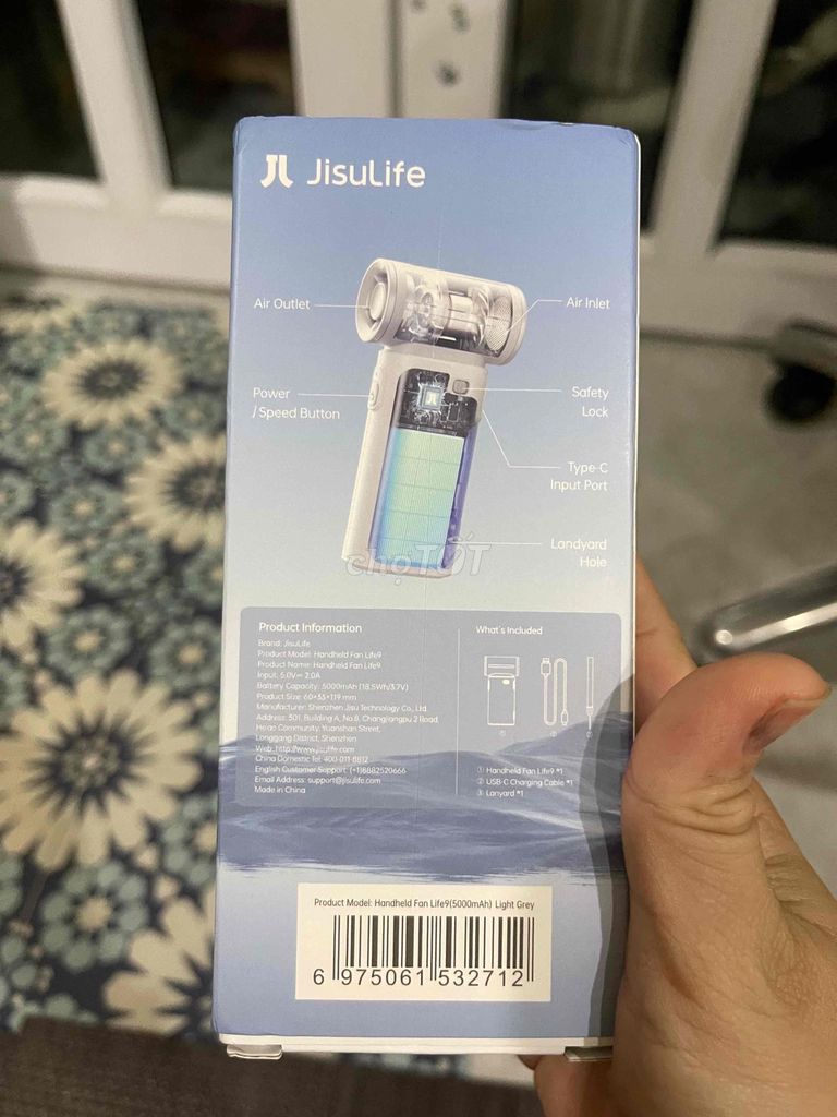Quạt cầm tay JisuLife Life5000mAh Xám. Mua bán Quạt tại Thành phố Mỹ Tho Tiền Giang được đăng bởi Nguyễn Thái Nguyên hình 1