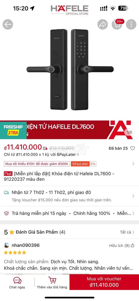 Khoá Hafele DL7600 mới 100%