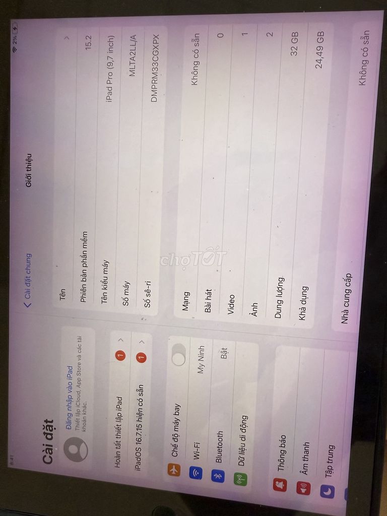 Apple iPad Pro 9.7 inch 32GB Bạc. Mua bán Máy tính bảng tại Quận Sơn Trà Đà Nẵng được đăng bởi Phạm Long hình 1