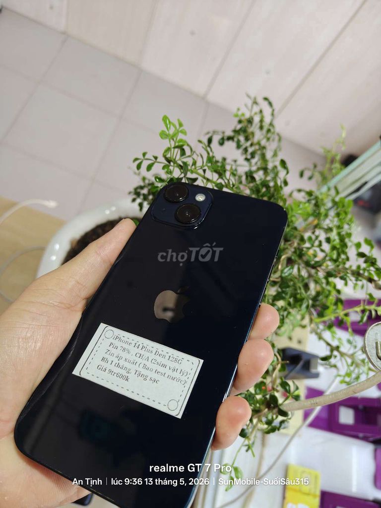 iPhone 14 Plus Đen 128Gb Pin78% Zin áp xuất . Mua bán Điện thoại tại Huyện Trảng Bàng Tây Ninh được đăng bởi Sun Mobile Shop Điện Thoại Trảng Bàng Tây Ninh 01 hình 1
