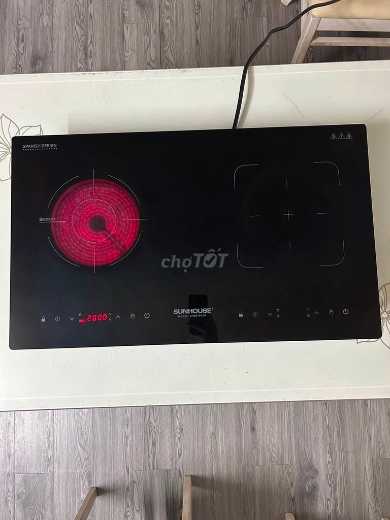 Bếp điện đôi Sunhouse SHB9104MT Đen Kính. Mua bán Bếp, lò, đồ điện nhà bếp tại Quận Bình Thạnh Tp Hồ Chí Minh được đăng bởi Hội Đồ Điện Tử hình 1