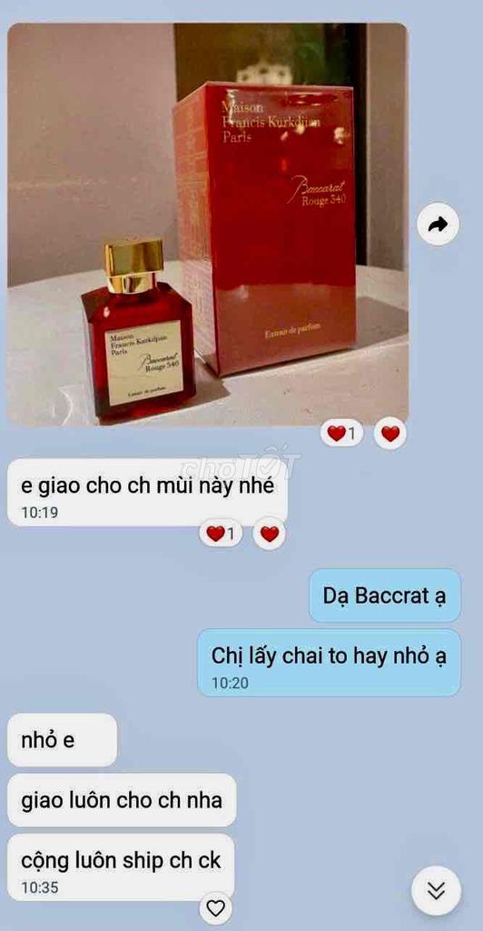 Tinh dầu Maison Francis Kurkdjian Baccarat Rouge 5. Mua bán Nước hoa tại Quận Bình Tân Tp Hồ Chí Minh được đăng bởi Phương Minh 💜💜 hình 1