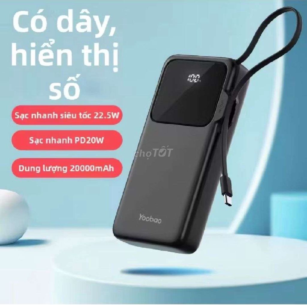 Sạc dự phòng YOOBAO 20000mAh. Mua bán Phụ kiện (Màn hình, Chuột...) tại Huyện Châu Thành Kiên Giang được đăng bởi Quân Lưu hình 1