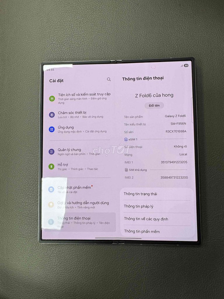 Samsung Z Fold6 256GB Xám. Mua bán Điện thoại tại Thành phố Thủ Đức Tp Hồ Chí Minh được đăng bởi Quang Trường hình 1